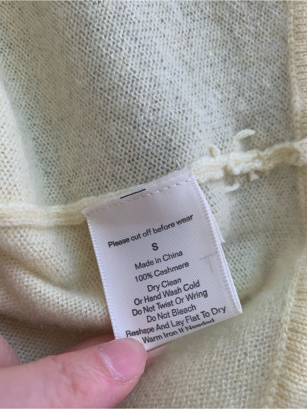 White + Warren 100% Cashmere Button Down Shirt Lemonade Nwt — image 6 of 7